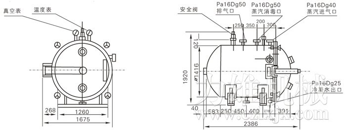 圓形靜態(tài)真空干燥機結構示意圖