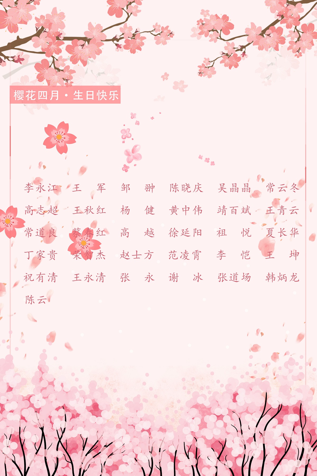 【生日祝?！抗ё?4月生日的員工生日快樂(lè)！
