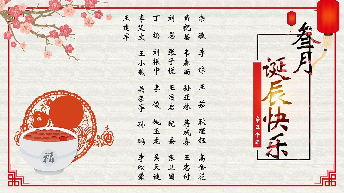 【生日祝?！抗ё?3月生日的員工生日快樂(lè)！